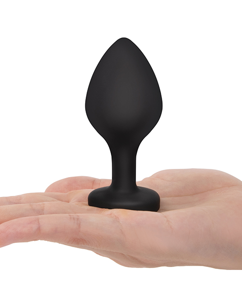 Thumbnail for Gemsations 3 pc 2.75" & 3.15" & 3.7" Silicone Bling Bling Heart Butt Plug Training Set - Black