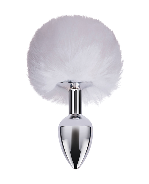 Thumbnail for Gemsations 2.95" Metal Bunny Tail Butt Plug - Silver