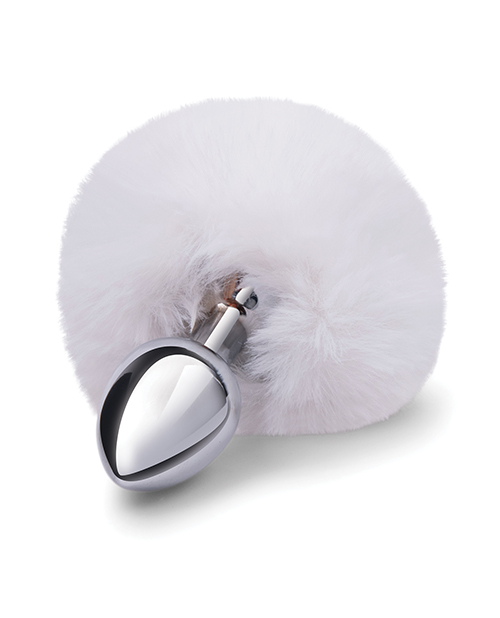 Thumbnail for Gemsations 2.95" Metal Bunny Tail Butt Plug - Silver