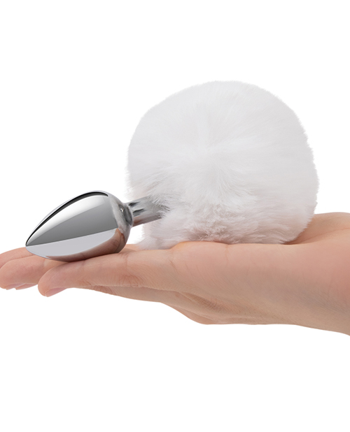 Thumbnail for Gemsations 2.95" Metal Bunny Tail Butt Plug - Silver