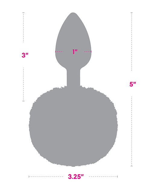 Thumbnail for Gemsations 2.95" Metal Bunny Tail Butt Plug - Silver