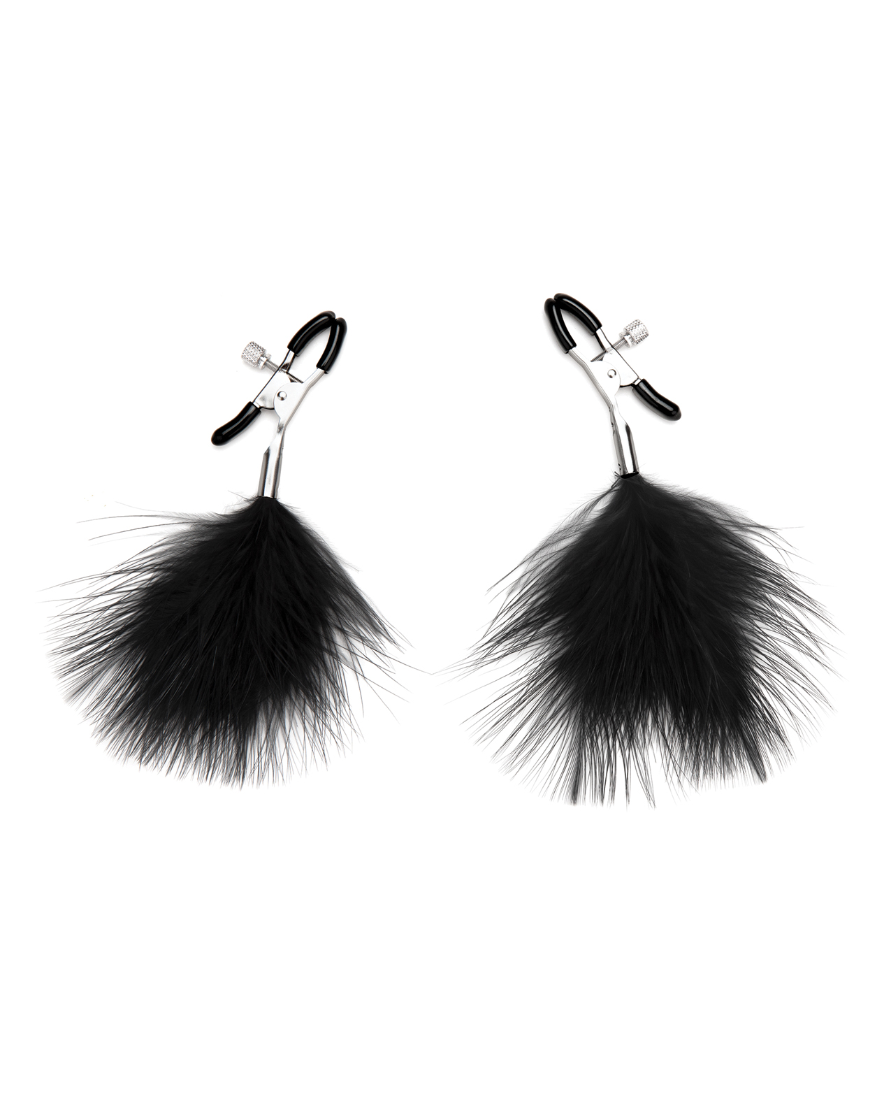 Thumbnail for Lux Fetish Feather Nipple Clips - Black