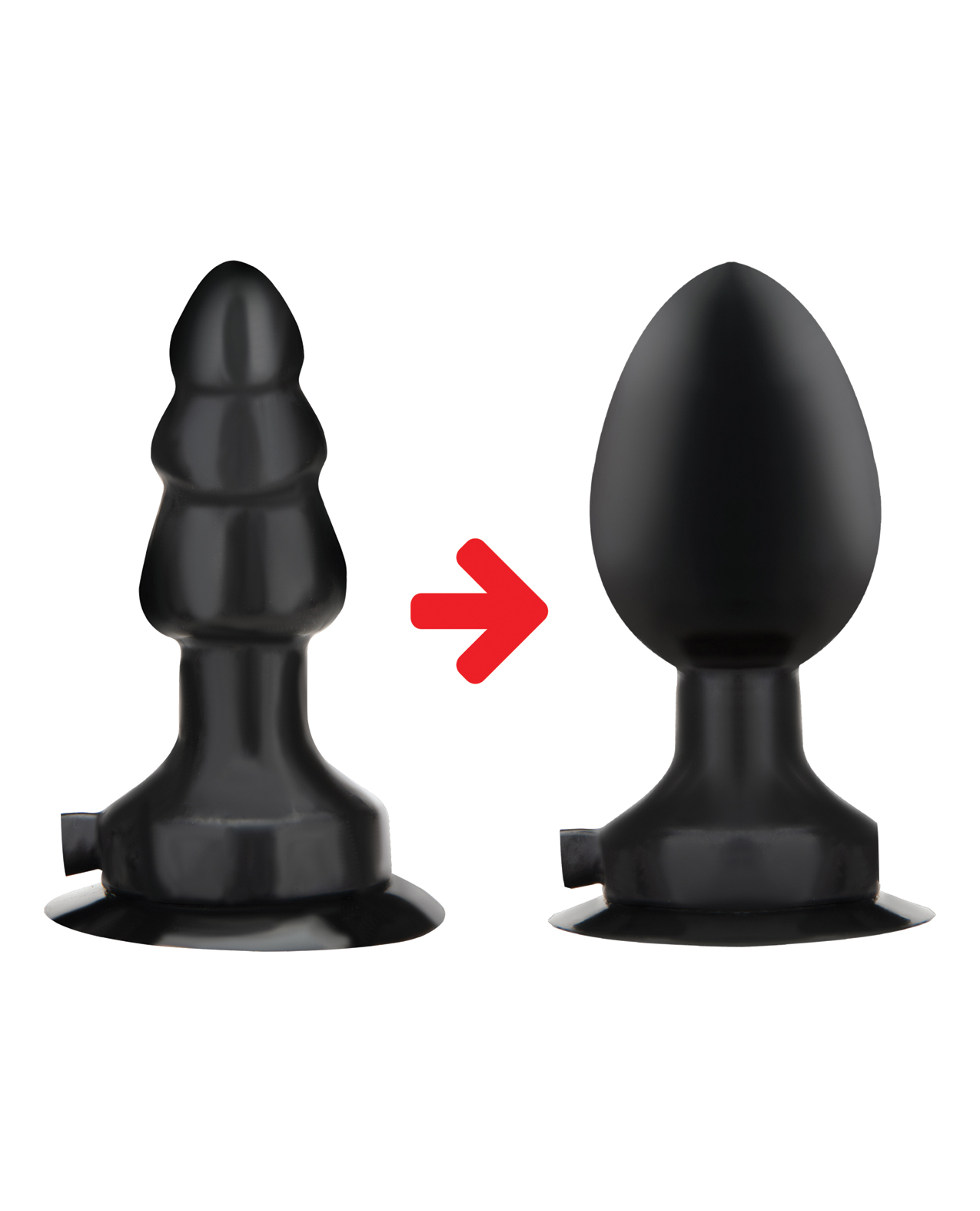 Thumbnail for Lux Fetish 4" Inflatable Vibrating Butt Plug w/Suction Base - Black