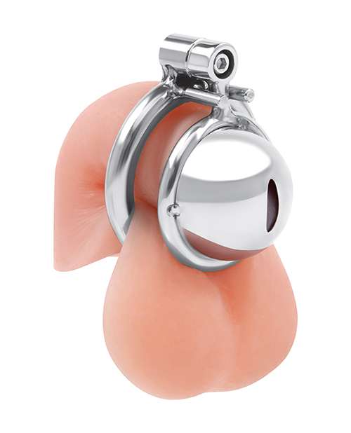 Thumbnail for Lockmaster Stainless Steel Inverted Micro Chastity Cage - Silver