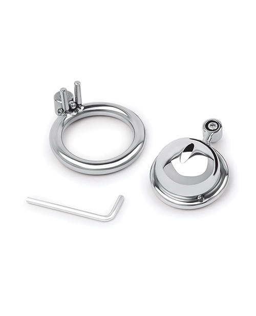 Thumbnail for Lockmaster Stainless Steel Inverted Micro Chastity Cage - Silver