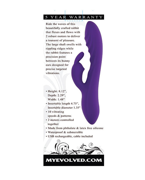Thumbnail for Evolved Wavy Rabbit Vibrator - Purple