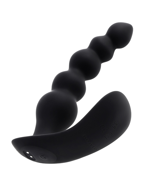 Thumbnail for Evolved Bead Me Up Curved Anal Vibrator w/Remote Control - Black
