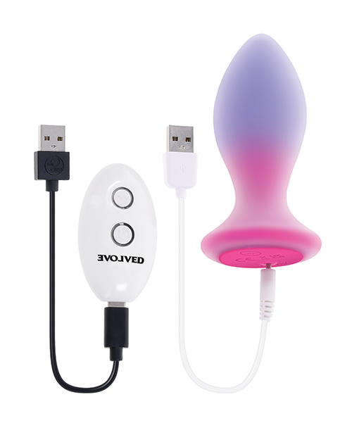 Thumbnail for Evolved Paradise Plug Butt Plug w/Remote Control - Pink/Purple