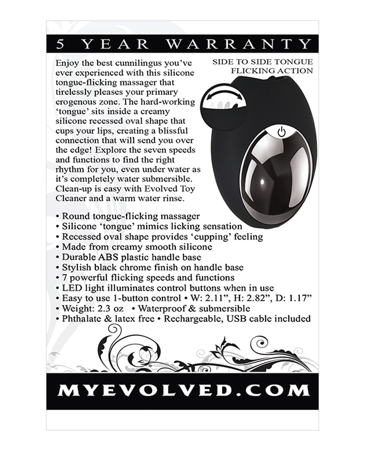 Thumbnail for Evolved Lickity Slit Oral Massager - Black