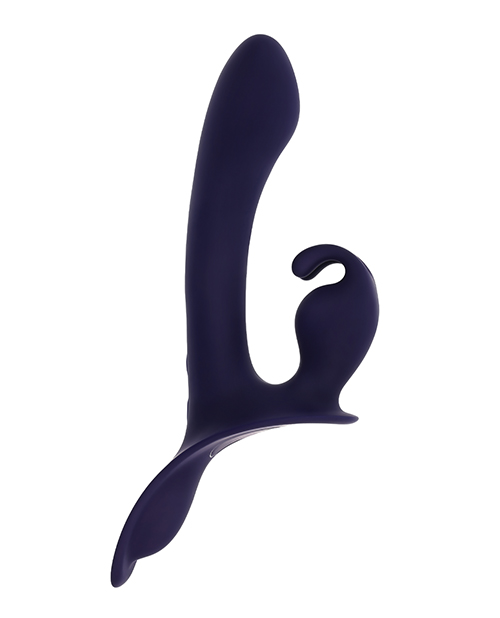 Thumbnail for Evolved Giving Vibes Strap-On Bunny Eared Stimulator w/Remote Control - Purple
