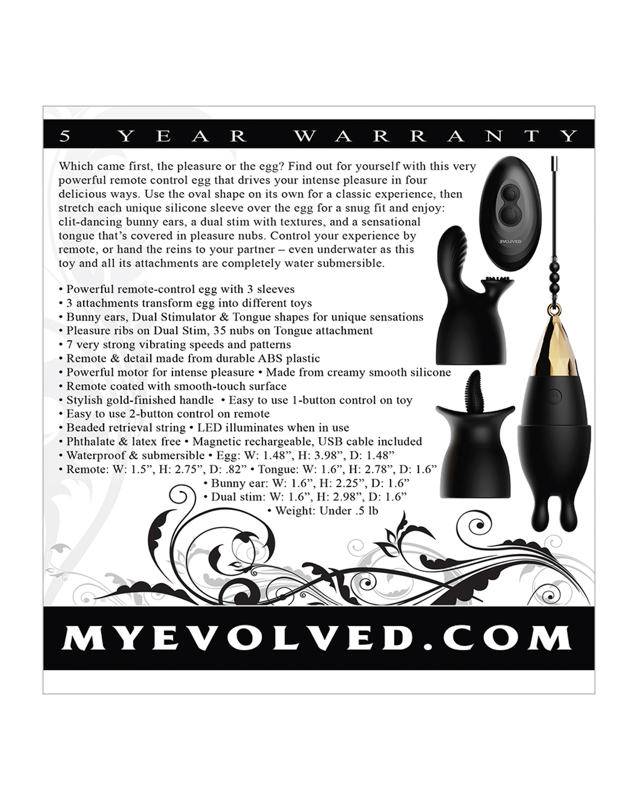 Thumbnail for Evolved Egg Citement Rechargeable Bullet - Black/Gold