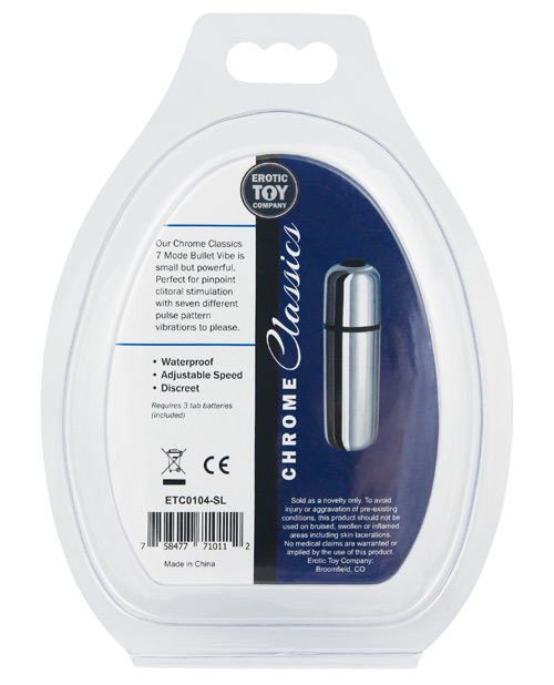 Thumbnail for Erotic Toy Company Chrome Classics Bullet 7 Speed - Silver
