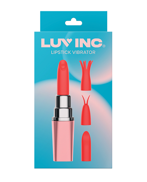 Thumbnail for Luv Inc. Lipstick Vibrator w/4 Heads - Light Pink