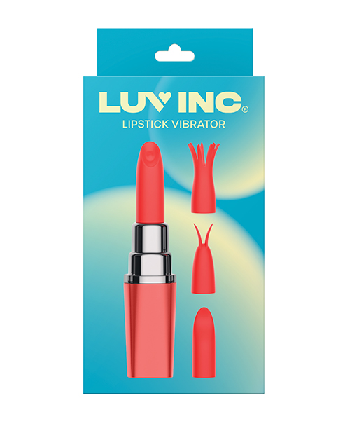 Thumbnail for Luv Inc. Lipstick Vibrator w/4 Heads - Coral
