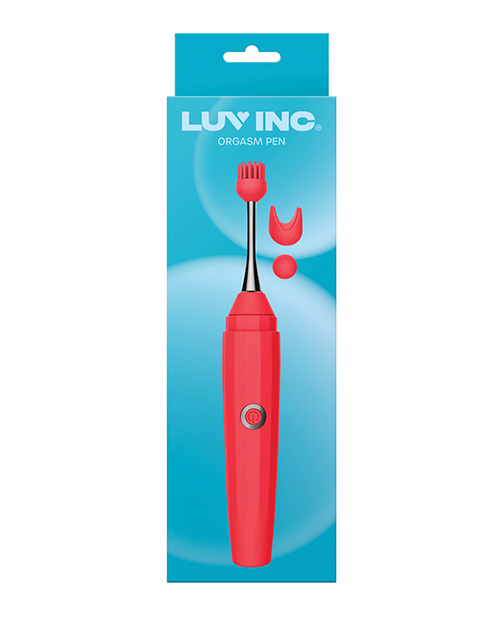 Thumbnail for Luv Inc. Orgasm Pen w/Three Attachments - Red