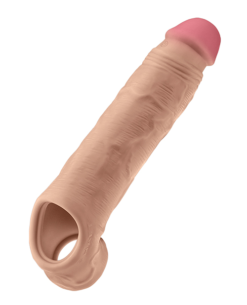 Shaft Flexskin Liquid Silicone 8.8&quot; Vibrating Sheath - Pine