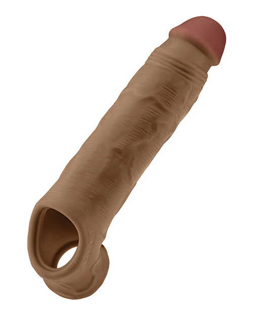 Shaft Flexskin Liquid Silicone 8.8&quot; Vibrating Sheath - Oak