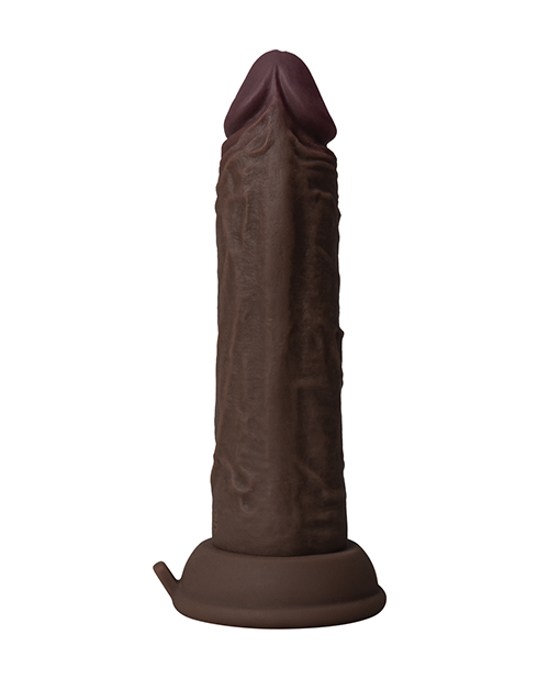 Thumbnail for Shaft Flexskin Liquid Silicone 6.5&quot; Vibrating Dong - Mahogany