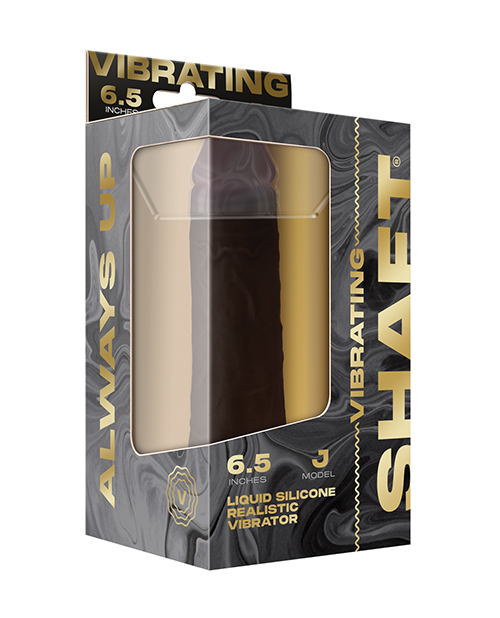 Thumbnail for Shaft Flexskin Liquid Silicone 6.5&quot; Vibrating Dong - Mahogany