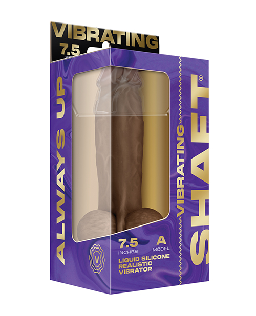 Thumbnail for Shaft Flexskin Liquid Silicone 7.5" Vibrating Dong w/Balls - Oak