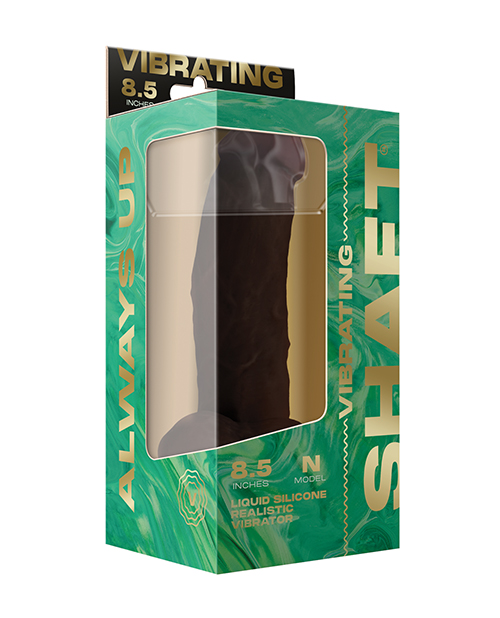 Thumbnail for Shaft Flexskin Liquid Silicone 8.5&quot; Vibrating Side Curve Dong w/Balls - Mahogany