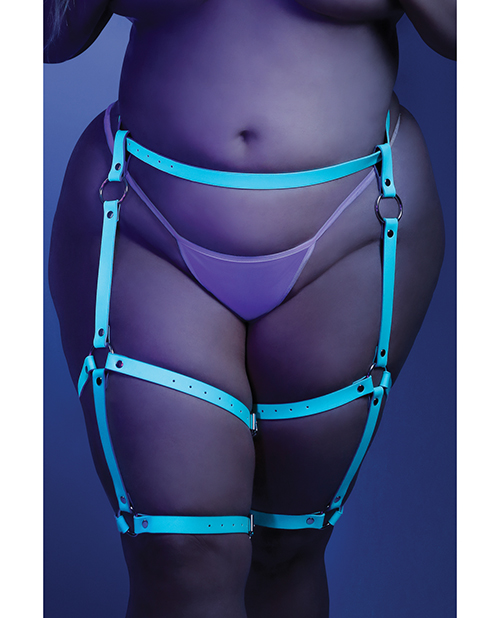 Thumbnail for Glow Buckle Up Glow in the Dark Leg Harness Light Blue O/S