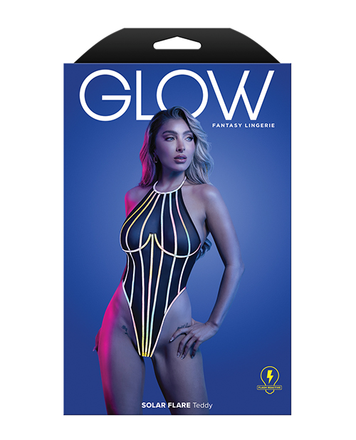 Thumbnail for Solar Flare Flash Reflective Binding Halter Tie Teddy - Black S/M
