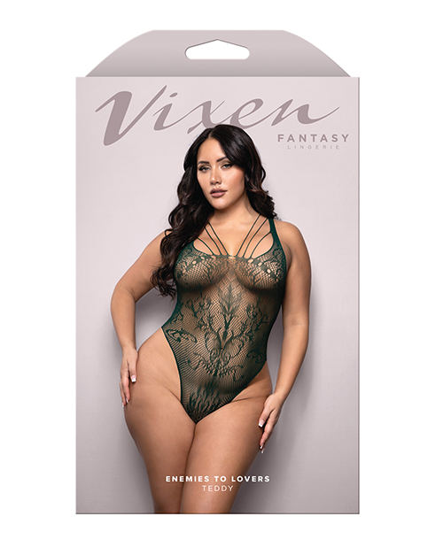 Thumbnail for Vixen Enemies To Lovers Seamless Lace Teddy - Green QN