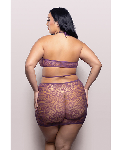 Thumbnail for Vixen Focus On Me Halter Dress w/Key Ring Details - Purple QN