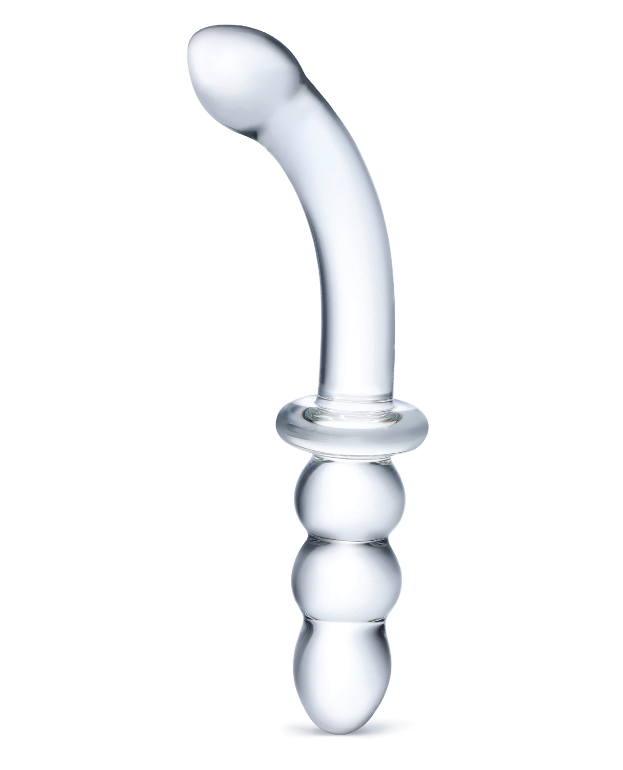 Thumbnail for Glas 8" Ribbed G-Spot Glass Dildo