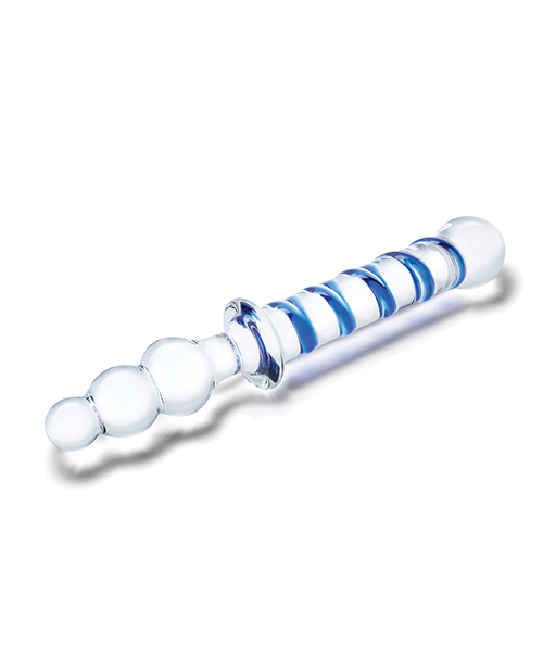Thumbnail for Glas 10&quot; Twister Dual Ended Dildo - Blue