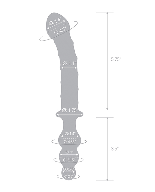 Thumbnail for Glas 10&quot; Twister Dual Ended Dildo - Blue