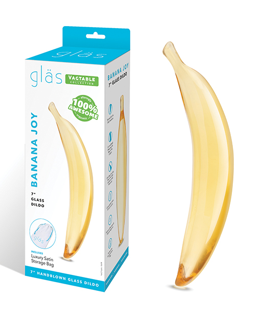 Glas 7&quot; Dildo Banana Joy