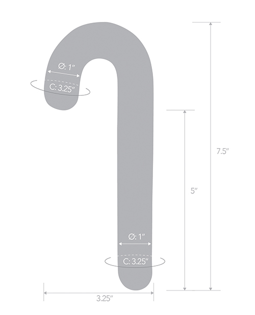 Thumbnail for Glas 7.5&quot; Dildo Candy Cane Dream