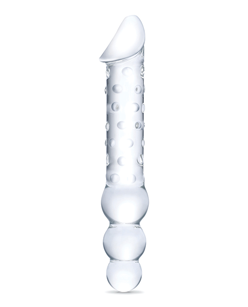 Thumbnail for Glas 12&quot; Double Ended Glass Dildo w/Anal Beads - Clear