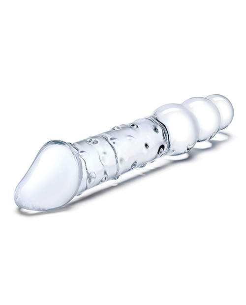 Thumbnail for Glas 12&quot; Double Ended Glass Dildo w/Anal Beads - Clear