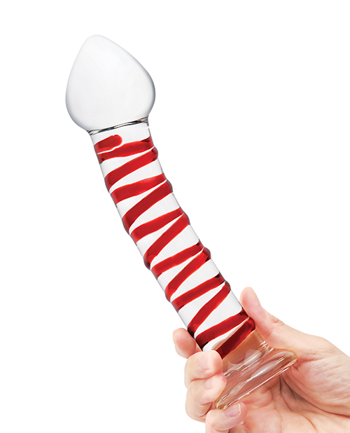 Thumbnail for Glas 8" Mr. Swirly Glass Dildo - Red