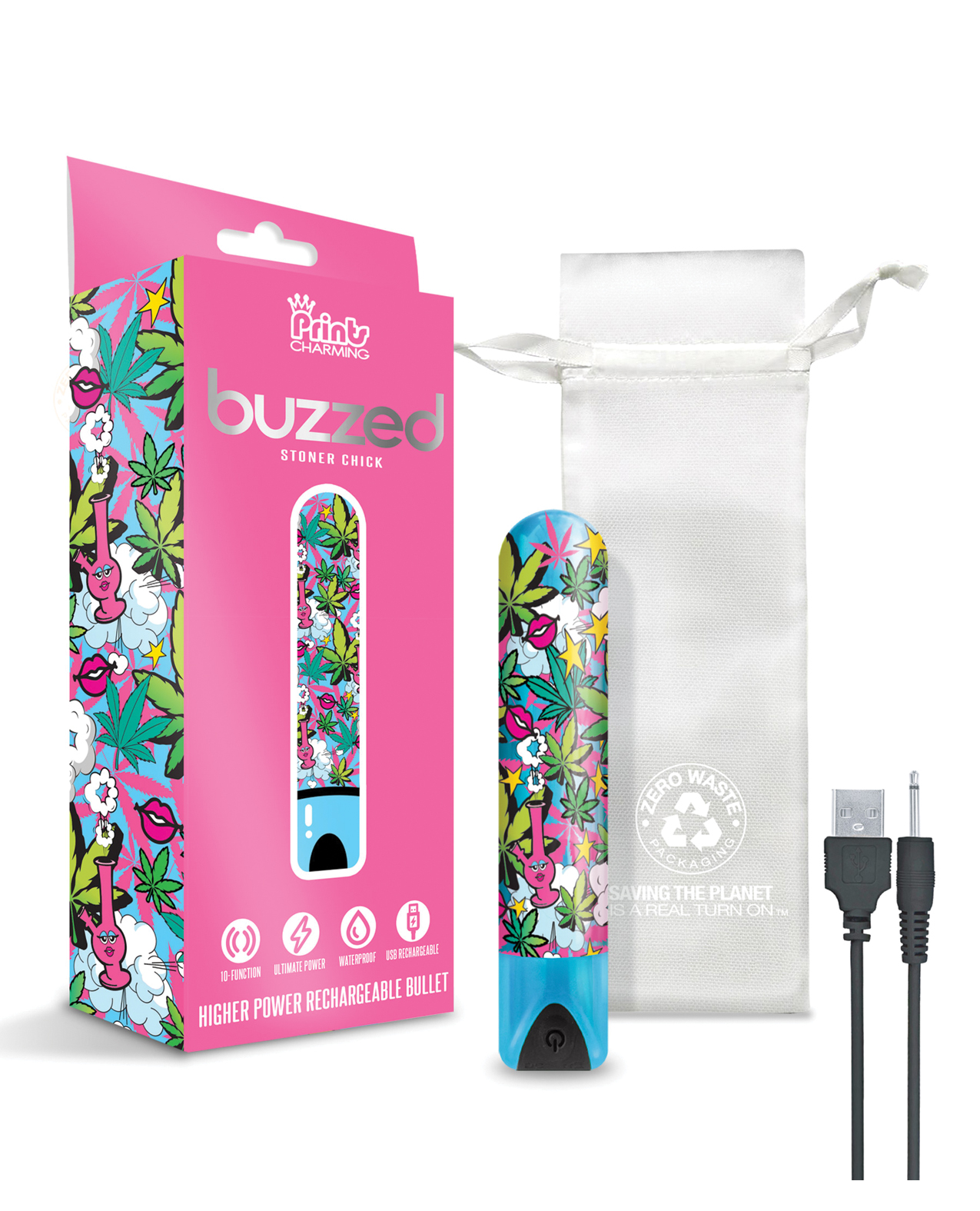 Thumbnail for Buzzed 3.5" Rechargeable Bullet - Stoner Chick Blue