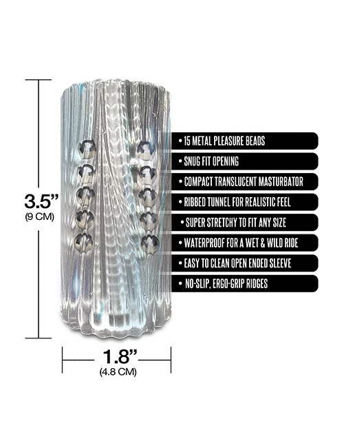 Thumbnail for MSTR B8 Balls to the Wall Clear-View Beaded Stroker - Clear