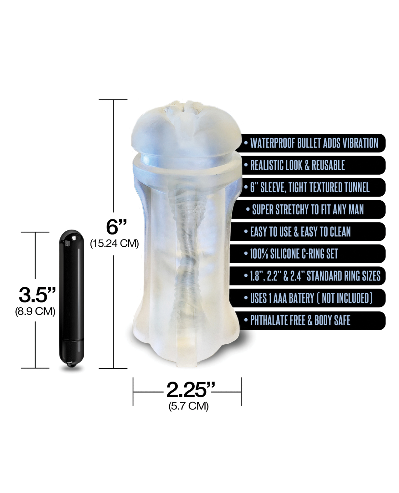 Thumbnail for MSTR B8 Squeeze Box Vibrating Pussy Pack - Kit of 5 Clear