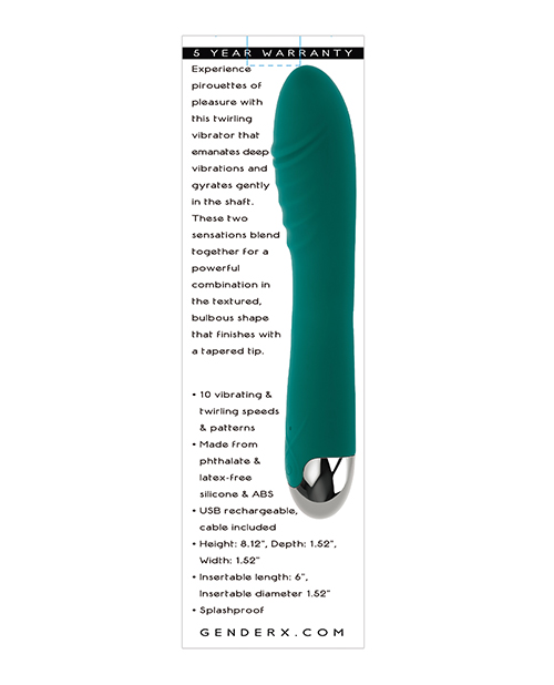 Thumbnail for Gender X Pirouette Twirling Vibrator - Teal