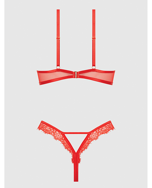 Thumbnail for Nadia Lace &amp; Mesh Cutout Teddy - Grenadine Dark Orange 1X/2X