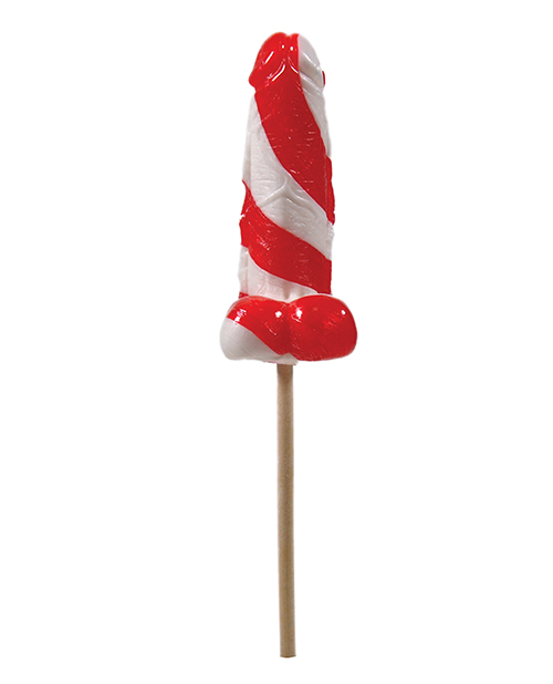 Thumbnail for Cock Tailz Liquor Flavored Pecker Pops - Strawberry Mojito Red/White Stripe