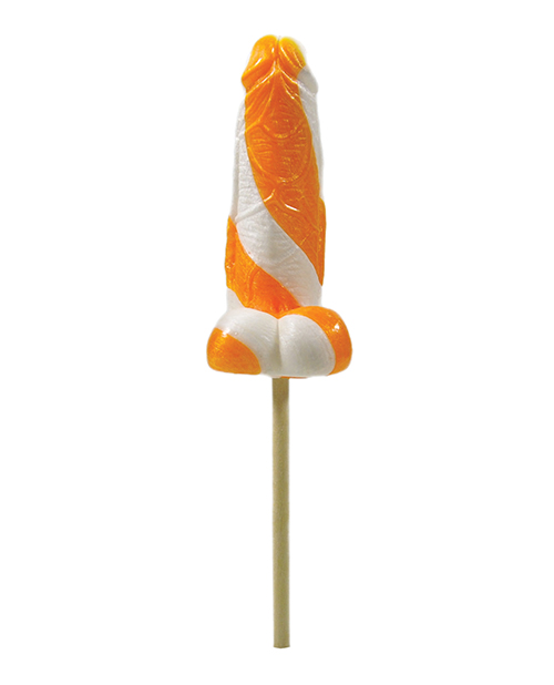 Thumbnail for Cock Tailz Liquor Flavored Pecker Pops - Sex on the Beach Orange/White Stripe