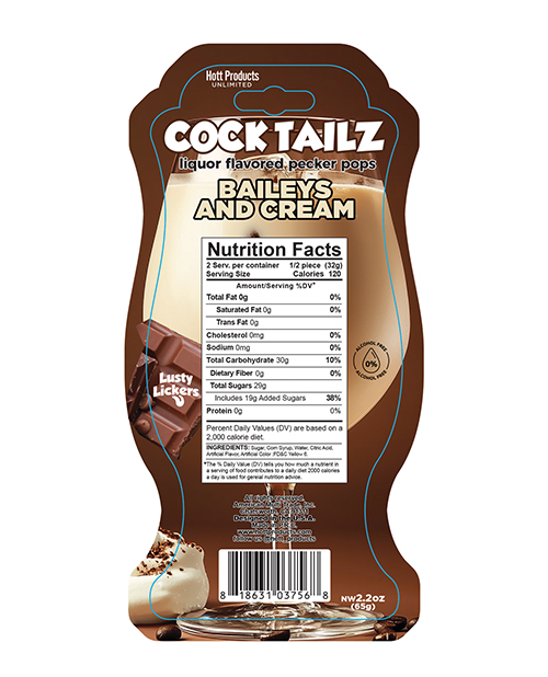 Thumbnail for Cock Tailz Liquor Flavored Pecker Pops - Baileys & Cream Tan/White Stripe