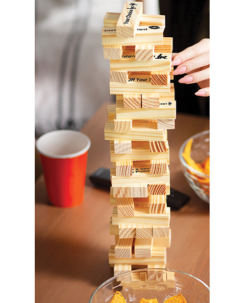 Thumbnail for Tower Tease Naughty Sex Game w/Assorted Wooden Blocks/Sayings