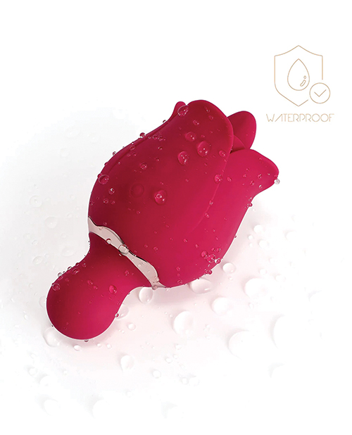 Thumbnail for Sylvia Tongue Licking Rose Vibrator - Red