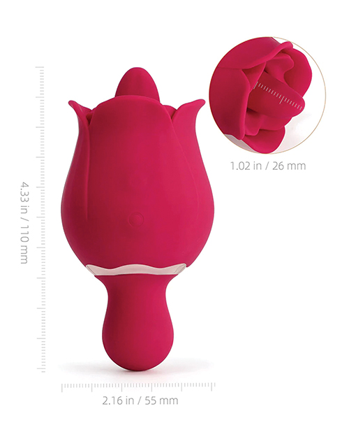 Thumbnail for Sylvia Tongue Licking Rose Vibrator - Red
