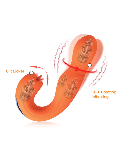 Thumbnail for Joi Rotating Head G-Spot Vibrator & Clit Licker - Orange