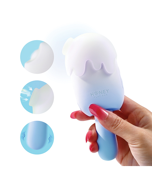 Thumbnail for Bite Me Sucking, Tapping &amp; Vibrating Cream Pop Stimulator - Blue/White